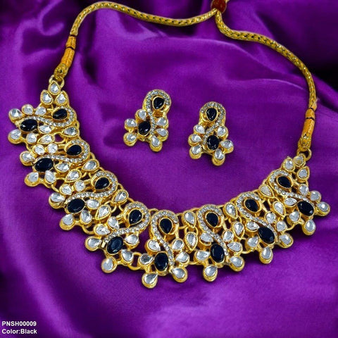 PNSH00009 FRN Oval Tear Necklace Set - PNSH