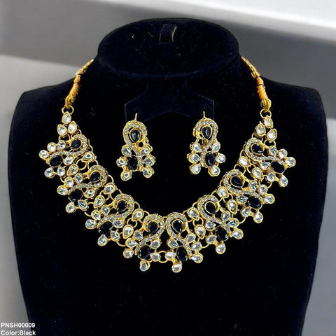 PNSH00009 FRN Oval Tear Necklace Set - PNSH