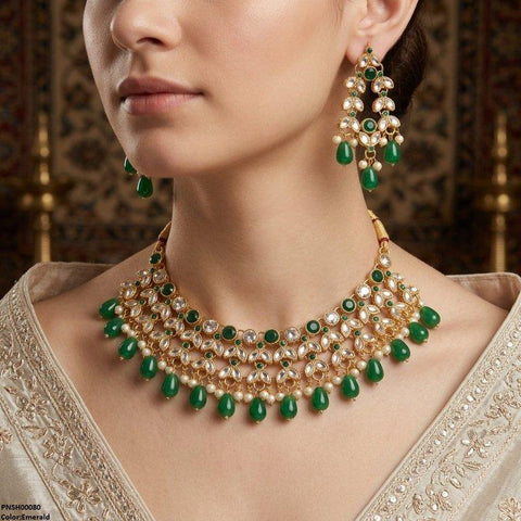 PNSH00080 FRN Tear Pearl Drop Necklace Set - PNSH
