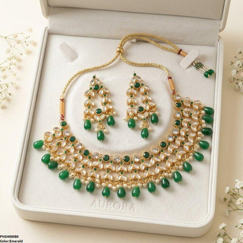 PNSH00080 FRN Tear Pearl Drop Necklace Set - PNSH