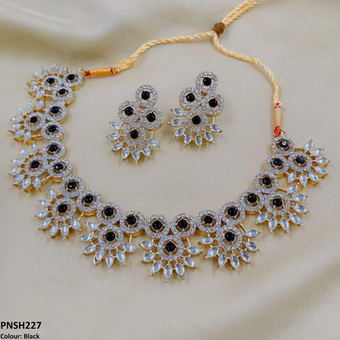 PNSH227 SDQ Round Pear Necklace Set - PNSH