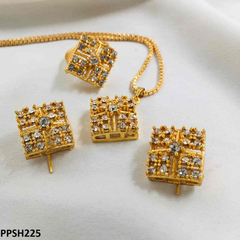 PPSH225 FRN Square Pendant Set - PPSH