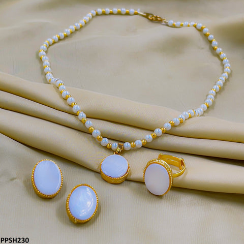 PPSH230 FRN Pearl Oval Pendant Set - PPSH