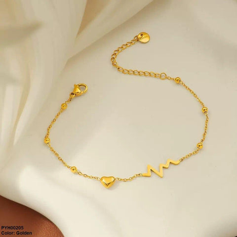 PYH00205 DGF Stainless Steel Heart  Anklet Single - PYH