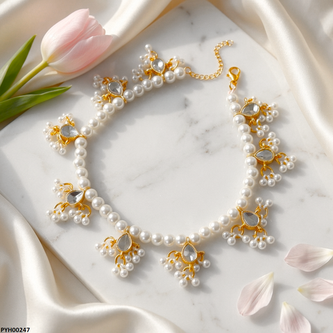 PYH00247 ABD Tear Pearl Drop Anklet - TBCH