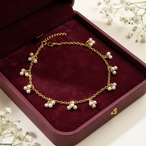 PYH00262 SDQ Round Pearl Drop Anklet - PYH