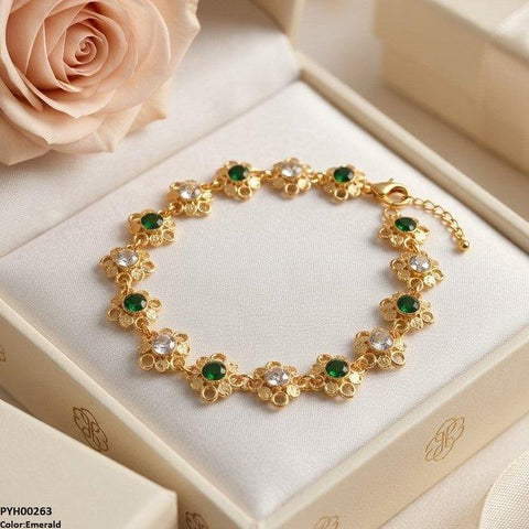 PYH00263  ABD Flower Stone  Single Anklet - PYH