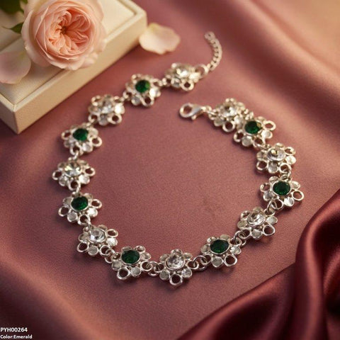PYH00264  ABD Flower Stone  Single Anklet - PYH