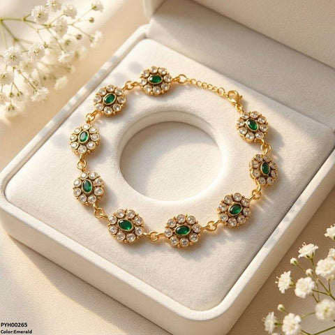 PYH00265 ABD Oval Flower Single Anklet - PYH