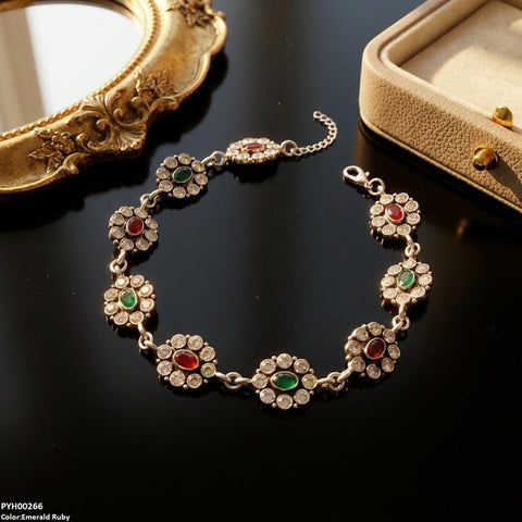 PYH00266 ABD Oval Flower Single Anklet - PYH