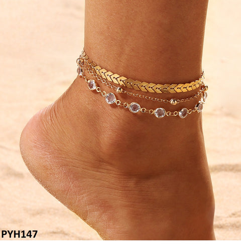 PYH147 LQP 3 Layered Payal - PYH