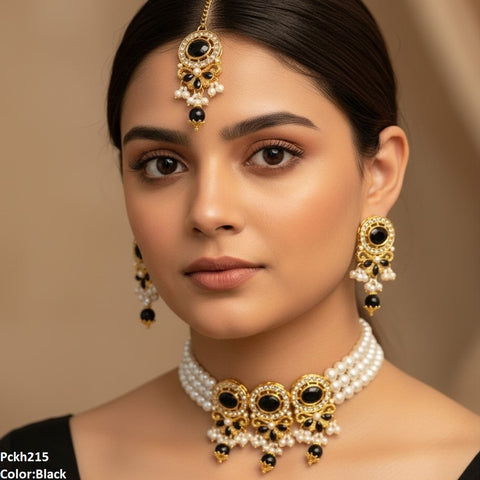 PCKH215 SDQ Oval/Pearl Drop Choker Set - PCKH