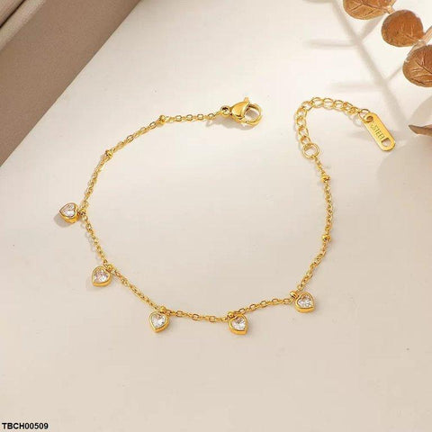 TBCH00509 DGF Stainless Steel Heart Stone Bracelet - TBCH