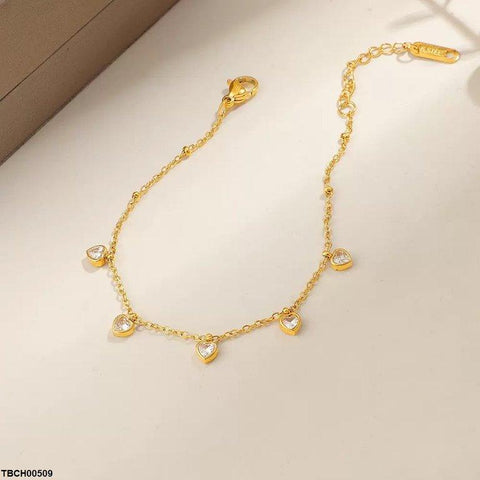 TBCH00509 DGF Stainless Steel Heart Stone Bracelet - TBCH