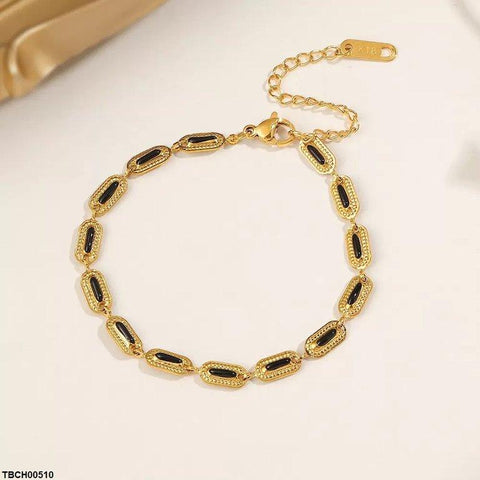 TBCH00510 DGF Stainless Steel Rectangle Linked Bracelet - TBCH