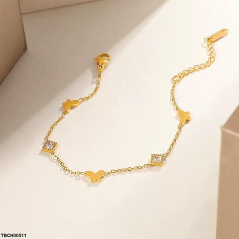 TBCH00511 DGF Stainless Steel Butterfly/Square Bracelet - TBCH