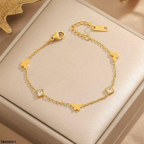 TBCH00511 DGF Stainless Steel Butterfly/Square Bracelet - TBCH