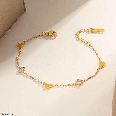 TBCH00511 DGF Stainless Steel Butterfly/Square Bracelet - TBCH