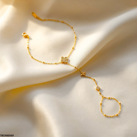 TBCH00569 MSJ Stainless Steel Four-Leaf Clover Bracelet - TBCH