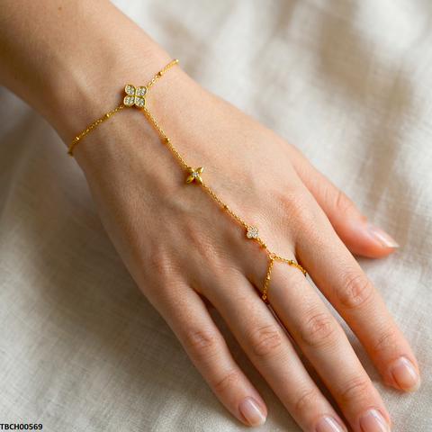 TBCH00569 MSJ Stainless Steel Four-Leaf Clover Bracelet - TBCH
