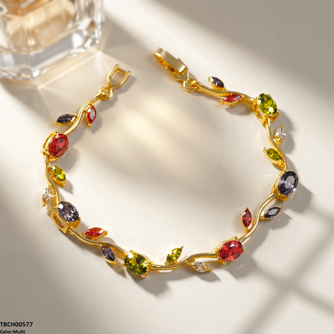 TBCH00577 QSJ Tulip Leaf Round Bracelet - TBCH