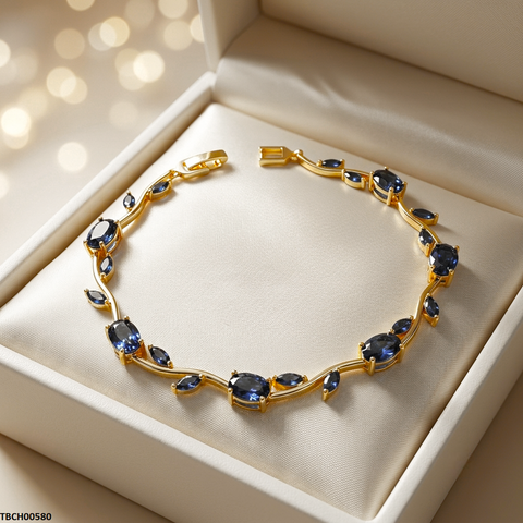 TBCH00580 MSJ Tulip Leaf Blue Bracelet - TBCH