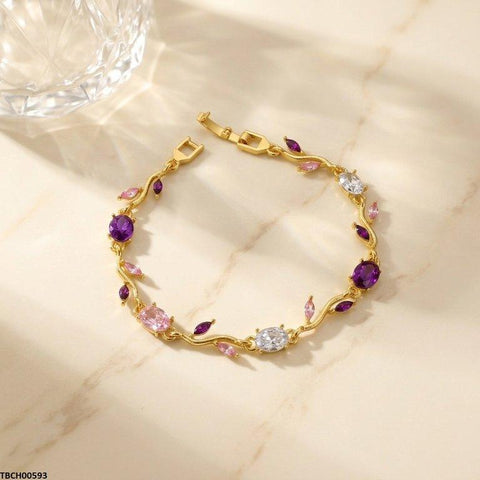 TBCH00593 MSJ Tulip Leaf Multi Stone Bracelet - TBCH