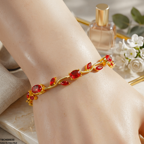 TBCH00633 DNG High ZIRCON Tulip Leaf Bracelet - TBCH