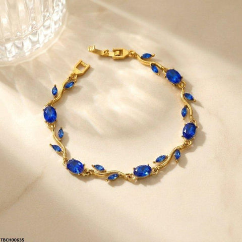 TBCH00635 LSH Tulip Blue Leaf Stone Bracelet - TBCH