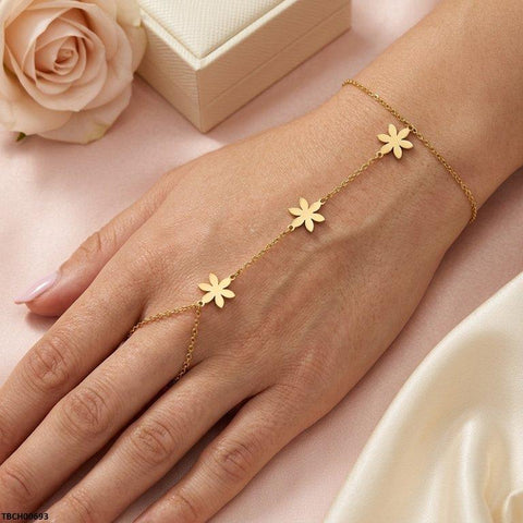 TBCH00693 TNR Stainless Steel Flower Angla Bracelet Adjustable - TBCH