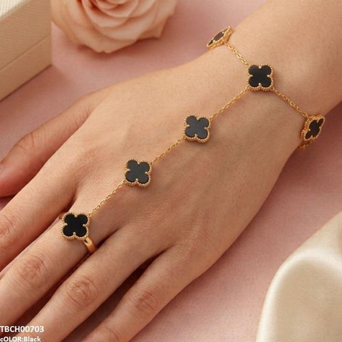 TBCH00703 TNR Stainless Steel Flower Angla Bracelet Adjustable - TBCH