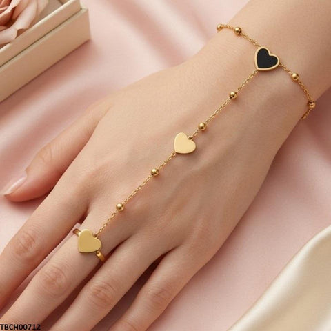 TBCH00712 TNR Stainless Steel Heart Angla Bracelet Adjustable - TBCH