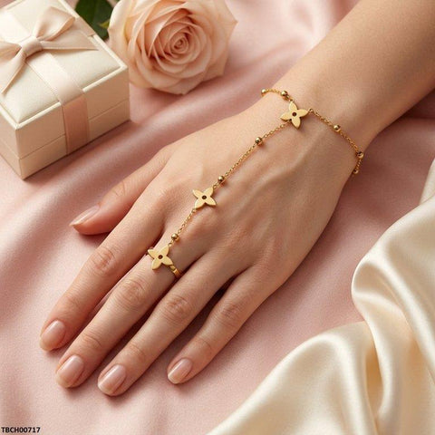 TBCH00717 TNR Stainless Steel Flower Angla Bracelet Adjustable - TBCH
