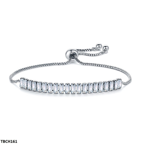 TBCH161 WKO Baguette Cut Tennis Hand Bracelet Adjustable - CBCH