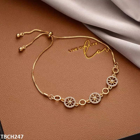 TBCH247 XST Flower Link Hand Bracelet Adjustable - CBCH