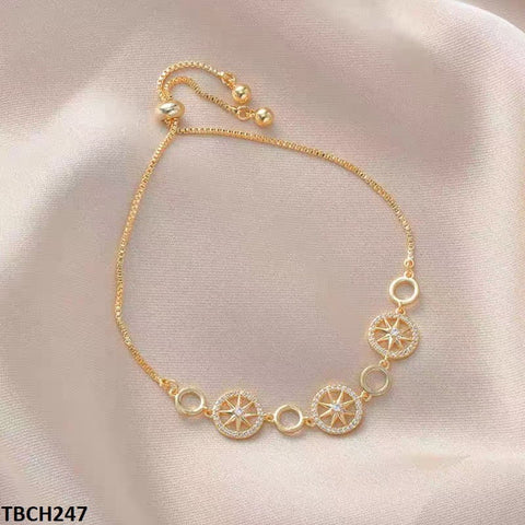 TBCH247 XST Flower Link Hand Bracelet Adjustable - CBCH