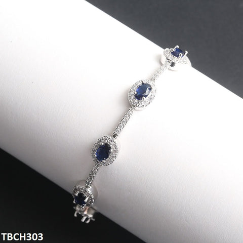 TBCH303 WKO Blue Oval Join Bracelet Adjustable - TBCH
