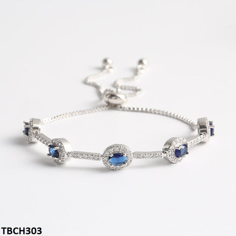 TBCH303 WKO Blue Oval Join Bracelet Adjustable - TBCH