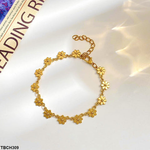 TBCH309 QWN Metal Leaf Bracelet Adjustable - TBCH