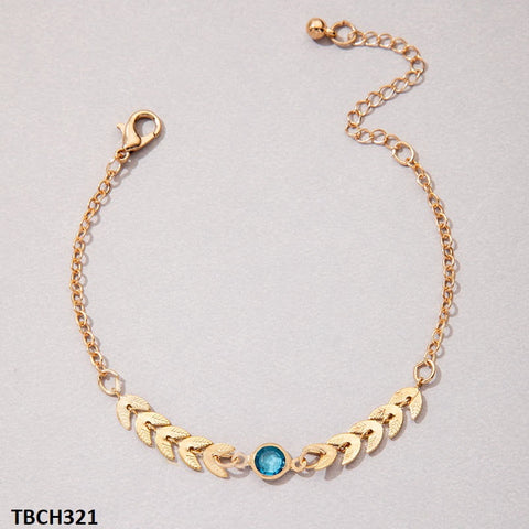 TBCH321 YYE Aqua Circle Arrow Bracelet Adjustable - CBCH