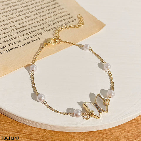 TBCH347 QWN Imp Pearl Butterfly Bracelet - TBCH