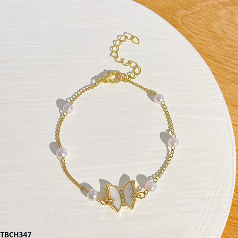 TBCH347 QWN Imp Pearl Butterfly Bracelet - TBCH