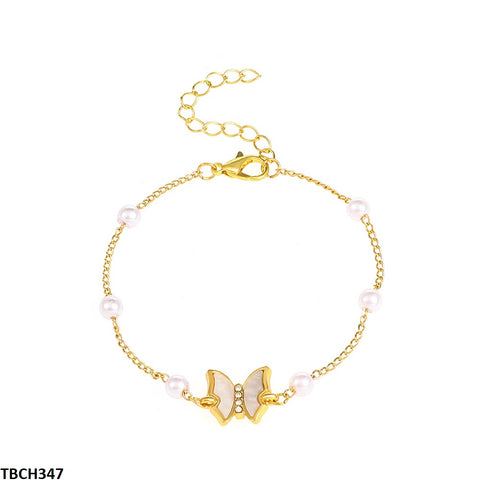 TBCH347 QWN Imp Pearl Butterfly Bracelet - TBCH