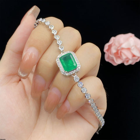 TBCH378 KRL Rectangle Emerald tennis Bracelet - TBCH