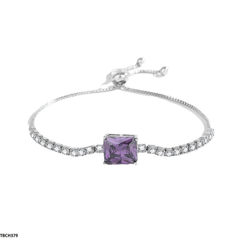 TBCH379 BLX Rectangle Purple tennis Bracelet - TBCH