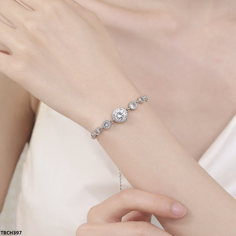 TBCH397 JJF Round Stone Bracelet Adjustable - TBCH