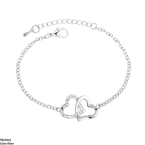 TBCH412 ZXS Double Heart Bracelet Adjustable - CBCH