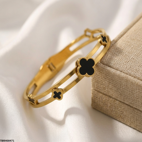 TBRH00471 MSJ Stainless Steel Round Clover Braclet- TBRH