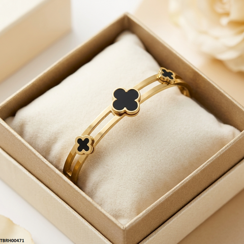 TBRH00471 MSJ Stainless Steel Round Clover Braclet- TBRH