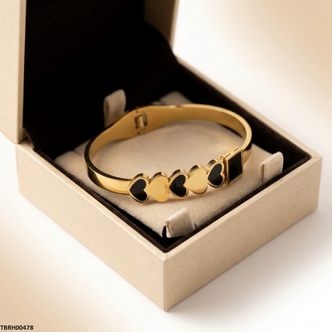 TBRH00478  MSJ Stainless Steel Double Heart Round Braclet - TBRH